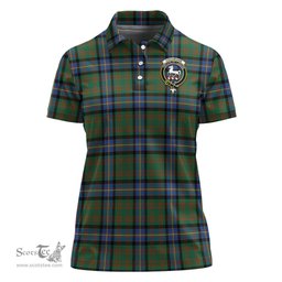 Scottish Cochrane Ancient Clan Tartan Polo Shirt with Family Crest For Women, Women's Scottish Polo Shirt Scottish Plaid Tartan Plaid - ScotsTee - scotstee.com