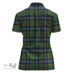 Scottish Cochrane Ancient Clan Tartan Polo Shirt with Family Crest For Women, Women's Scottish Polo Shirt Scottish Plaid Tartan Plaid - ScotsTee - scotstee.com