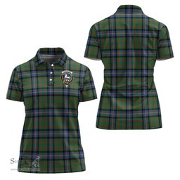 Scottish Cochrane Ancient Clan Tartan Polo Shirt with Family Crest For Women, Women's Scottish Polo Shirt Scottish Plaid Tartan Plaid - ScotsTee - scotstee.com