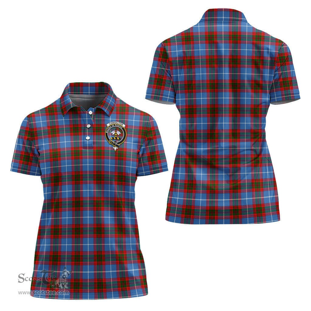 Scottish Congilton Clan Tartan Polo Shirt with Family Crest For Women, Women's Scottish Polo Shirt Scottish Plaid Tartan Plaid - ScotsTee - scotstee.com