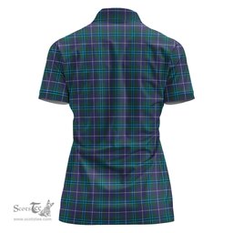 Scottish Douglas Modern Clan Tartan Polo Shirt with Family Crest For Women, Women's Scottish Polo Shirt Scottish Plaid Tartan Plaid - ScotsTee - scotstee.com