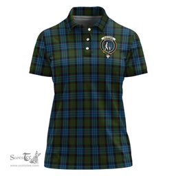 Scottish Fletcher of Dunans Clan Tartan Polo Shirt with Family Crest For Women, Women's Scottish Polo Shirt Scottish Plaid Tartan Plaid - ScotsTee - scotstee.com