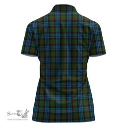 Scottish Fletcher of Dunans Clan Tartan Polo Shirt with Family Crest For Women, Women's Scottish Polo Shirt Scottish Plaid Tartan Plaid - ScotsTee - scotstee.com