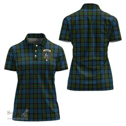 Scottish Fletcher of Dunans Clan Tartan Polo Shirt with Family Crest For Women, Women's Scottish Polo Shirt Scottish Plaid Tartan Plaid - ScotsTee - scotstee.com