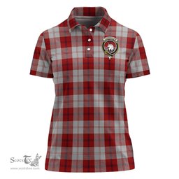 Scottish Cunningham Dress Clan Tartan Polo Shirt with Family Crest For Women, Women's Scottish Polo Shirt Scottish Plaid Tartan Plaid - ScotsTee - scotstee.com