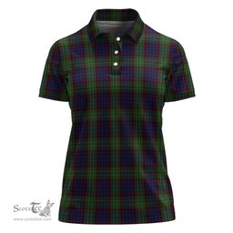 Scottish Cunningham Hunting Clan Tartan Polo Shirt For Women, Women's Scottish Polo Shirt Scottish Plaid Tartan Plaid - ScotsTee - scotstee.com