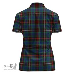 Scottish Fraser Hunting Ancient Clan Tartan Polo Shirt with Family Crest For Women, Women's Scottish Polo Shirt Scottish Plaid Tartan Plaid - ScotsTee - scotstee.com