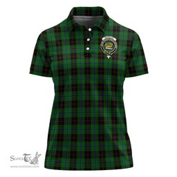 Scottish Douglas Black Clan Tartan Polo Shirt with Family Crest For Women, Women's Scottish Polo Shirt Scottish Plaid Tartan Plaid - ScotsTee - scotstee.com