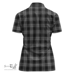 Scottish Douglas Grey Clan Tartan Polo Shirt with Family Crest For Women, Women's Scottish Polo Shirt Scottish Plaid Tartan Plaid - ScotsTee - scotstee.com