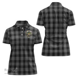 Scottish Douglas Grey Clan Tartan Polo Shirt with Family Crest For Women, Women's Scottish Polo Shirt Scottish Plaid Tartan Plaid - ScotsTee - scotstee.com