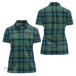 Scottish Ferguson Ancient Clan Tartan Polo Shirt with Family Crest For Women, Women's Scottish Polo Shirt Scottish Plaid Tartan Plaid - ScotsTee - scotstee.com