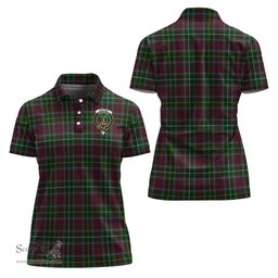 Scottish Crosbie Clan Tartan Polo Shirt with Family Crest For Women, Women's Scottish Polo Shirt Scottish Plaid Tartan Plaid - ScotsTee - scotstee.com