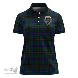 Scottish Davidson Modern Clan Tartan Polo Shirt with Family Crest For Women, Women's Scottish Polo Shirt Scottish Plaid Tartan Plaid - ScotsTee - scotstee.com