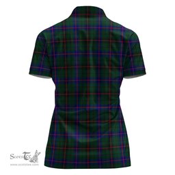 Scottish Davidson Modern Clan Tartan Polo Shirt with Family Crest For Women, Women's Scottish Polo Shirt Scottish Plaid Tartan Plaid - ScotsTee - scotstee.com