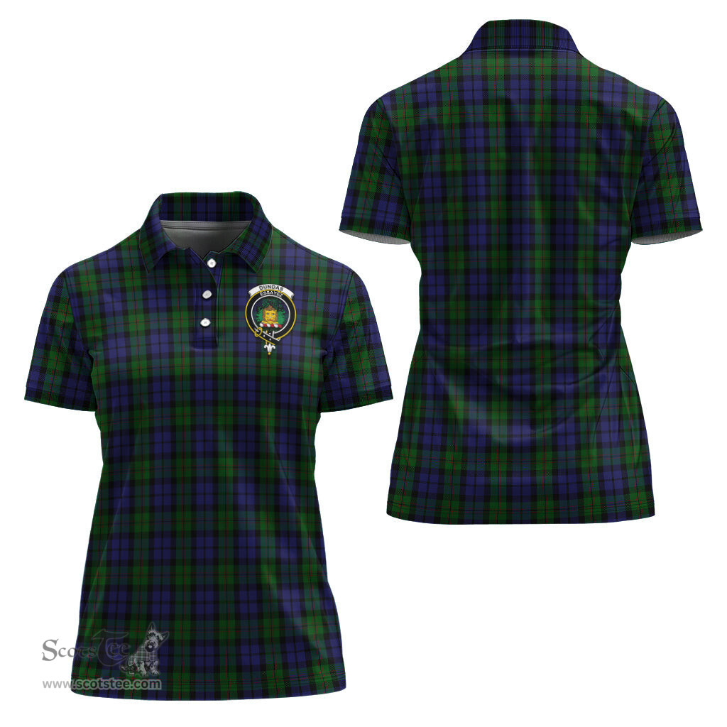 Scottish Dundas Clan Tartan Polo Shirt with Family Crest For Women, Women's Scottish Polo Shirt Scottish Plaid Tartan Plaid - ScotsTee - scotstee.com