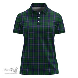 Scottish Douglas Green Clan Tartan Polo Shirt For Women, Women's Scottish Polo Shirt Scottish Plaid Tartan Plaid - ScotsTee - scotstee.com