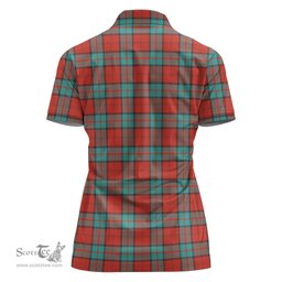 Scottish Dunbar Ancient Clan Tartan Polo Shirt with Family Crest For Women, Women's Scottish Polo Shirt Scottish Plaid Tartan Plaid - ScotsTee - scotstee.com