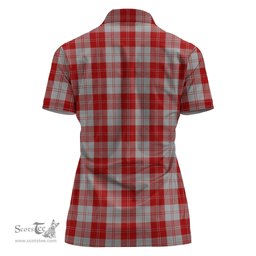 Scottish Erskine Red Clan Tartan Polo Shirt with Family Crest For Women, Women's Scottish Polo Shirt Scottish Plaid Tartan Plaid - ScotsTee - scotstee.com
