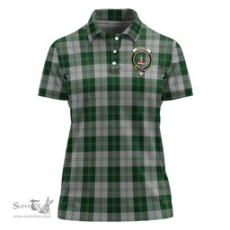 Scottish Erskine Green Clan Tartan Polo Shirt with Family Crest For Women, Women's Scottish Polo Shirt Scottish Plaid Tartan Plaid - ScotsTee - scotstee.com