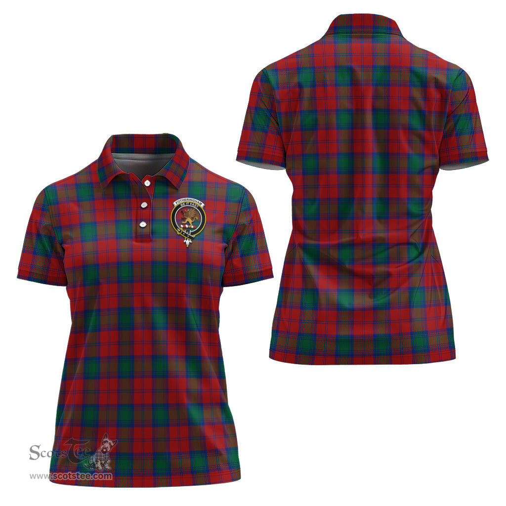 Scottish Fotheringham Modern Clan Tartan Polo Shirt with Family Crest For Women, Women's Scottish Polo Shirt Scottish Plaid Tartan Plaid - ScotsTee - scotstee.com