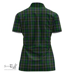 Scottish Cockburn Clan Tartan Polo Shirt with Family Crest For Women, Women's Scottish Polo Shirt Scottish Plaid Tartan Plaid - ScotsTee - scotstee.com