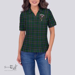 Scottish Cockburn Clan Tartan Polo Shirt with Family Crest For Women, Women's Scottish Polo Shirt Scottish Plaid Tartan Plaid - ScotsTee - scotstee.com