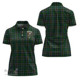 Scottish Cockburn Clan Tartan Polo Shirt with Family Crest For Women, Women's Scottish Polo Shirt Scottish Plaid Tartan Plaid - ScotsTee - scotstee.com