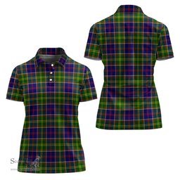 Scottish Dalrymple Clan Tartan Polo Shirt For Women, Women's Scottish Polo Shirt Scottish Plaid Tartan Plaid - ScotsTee - scotstee.com