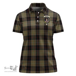 Scottish Dunlop Hunting Clan Tartan Polo Shirt with Family Crest For Women, Women's Scottish Polo Shirt Scottish Plaid Tartan Plaid - ScotsTee - scotstee.com