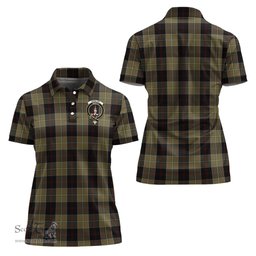 Scottish Dunlop Hunting Clan Tartan Polo Shirt with Family Crest For Women, Women's Scottish Polo Shirt Scottish Plaid Tartan Plaid - ScotsTee - scotstee.com