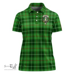 Scottish Clephan Clan Tartan Polo Shirt with Family Crest For Women, Women's Scottish Polo Shirt Scottish Plaid Tartan Plaid - ScotsTee - scotstee.com