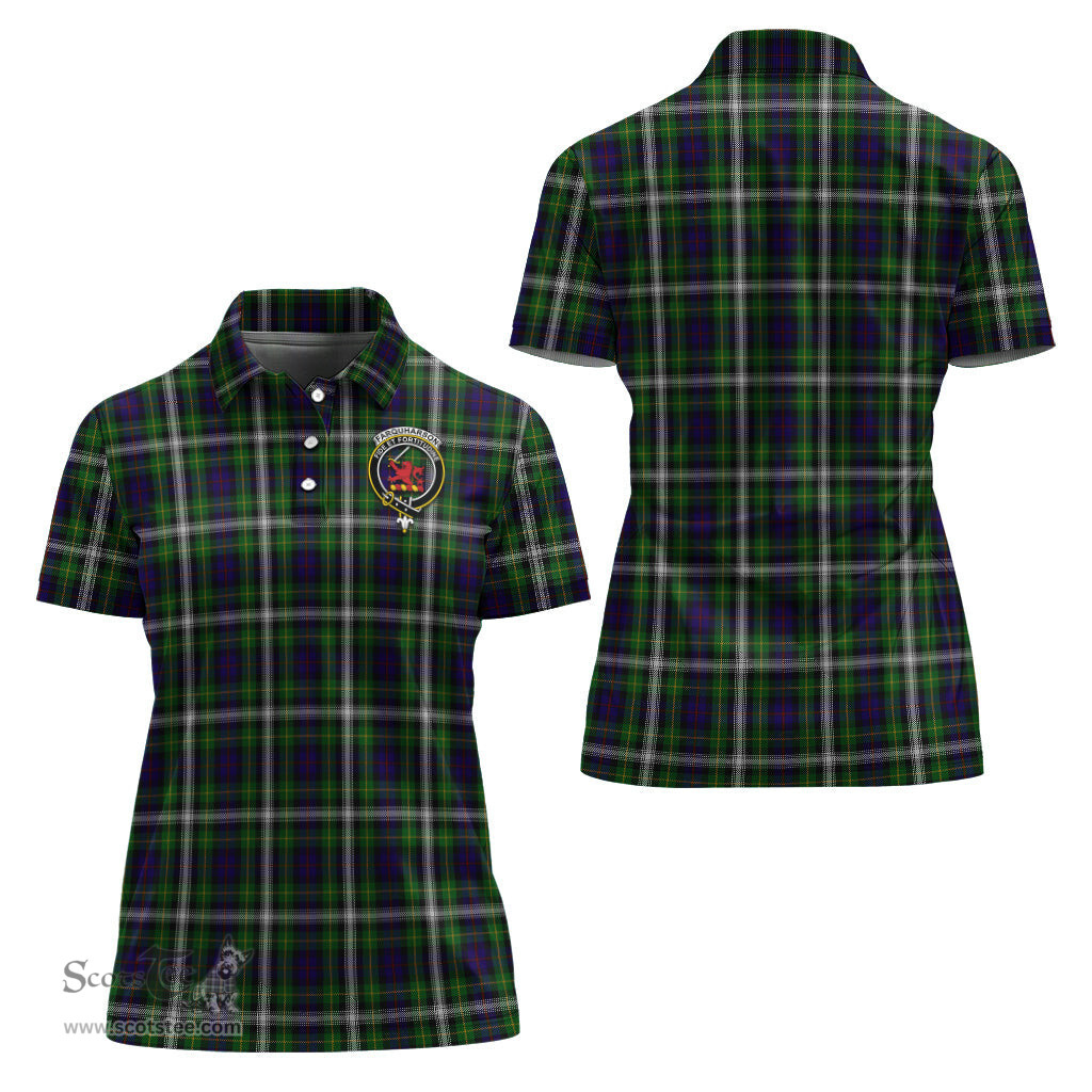 Scottish Farquharson Dress Clan Tartan Polo Shirt with Family Crest For Women, Women's Scottish Polo Shirt Scottish Plaid Tartan Plaid - ScotsTee - scotstee.com