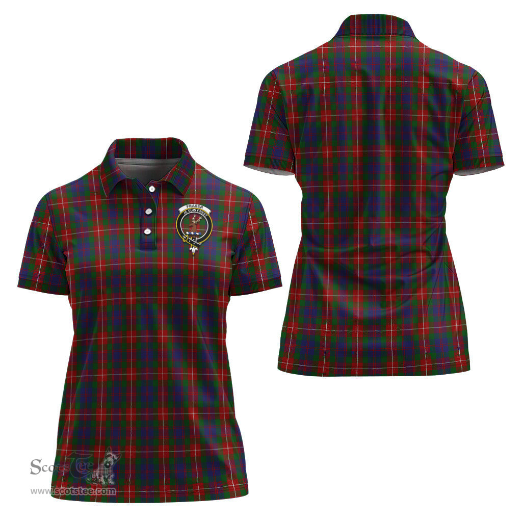 Scottish Fraser of Lovat Clan Tartan Polo Shirt with Family Crest For Women, Women's Scottish Polo Shirt Scottish Plaid Tartan Plaid - ScotsTee - scotstee.com