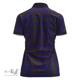 Scottish Elliot Clan Tartan Polo Shirt with Family Crest For Women, Women's Scottish Polo Shirt Scottish Plaid Tartan Plaid - ScotsTee - scotstee.com
