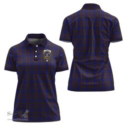 Scottish Elliot Clan Tartan Polo Shirt with Family Crest For Women, Women's Scottish Polo Shirt Scottish Plaid Tartan Plaid - ScotsTee - scotstee.com