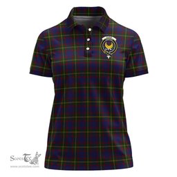 Scottish Durie Clan Tartan Polo Shirt with Family Crest For Women, Women's Scottish Polo Shirt Scottish Plaid Tartan Plaid - ScotsTee - scotstee.com