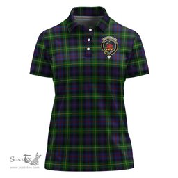 Scottish Farquharson Clan Tartan Polo Shirt with Family Crest For Women, Women's Scottish Polo Shirt Scottish Plaid Tartan Plaid - ScotsTee - scotstee.com
