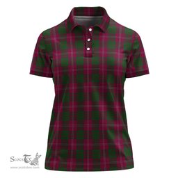 Scottish Crawford Clan Tartan Polo Shirt For Women, Women's Scottish Polo Shirt Scottish Plaid Tartan Plaid - ScotsTee - scotstee.com