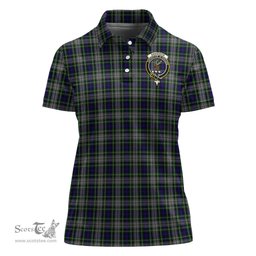 Scottish Davidson of Tulloch Dress Clan Tartan Polo Shirt with Family Crest For Women, Women's Scottish Polo Shirt Scottish Plaid Tartan Plaid - ScotsTee - scotstee.com
