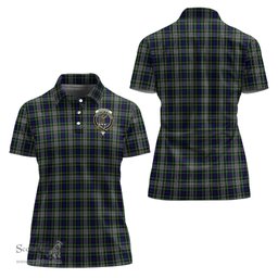 Scottish Davidson of Tulloch Dress Clan Tartan Polo Shirt with Family Crest For Women, Women's Scottish Polo Shirt Scottish Plaid Tartan Plaid - ScotsTee - scotstee.com