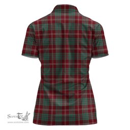 Scottish Crawford Modern Clan Tartan Polo Shirt For Women, Women's Scottish Polo Shirt Scottish Plaid Tartan Plaid - ScotsTee - scotstee.com