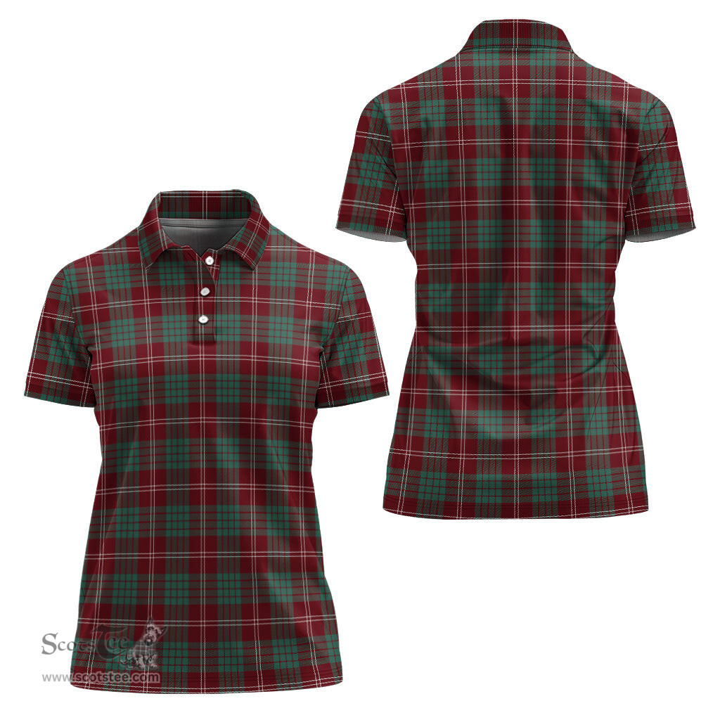 Scottish Crawford Modern Clan Tartan Polo Shirt For Women, Women's Scottish Polo Shirt Scottish Plaid Tartan Plaid - ScotsTee - scotstee.com