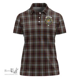 Scottish Douglas Ancient Dress Clan Tartan Polo Shirt with Family Crest For Women, Women's Scottish Polo Shirt Scottish Plaid Tartan Plaid - ScotsTee - scotstee.com