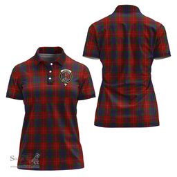 Scottish Fraser Clan Tartan Polo Shirt with Family Crest For Women, Women's Scottish Polo Shirt Scottish Plaid Tartan Plaid - ScotsTee - scotstee.com