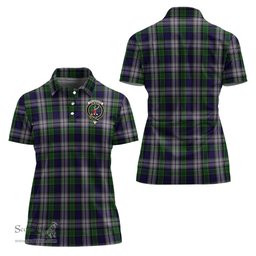 Scottish Colquhoun Dress Clan Tartan Polo Shirt with Family Crest For Women, Women's Scottish Polo Shirt Scottish Plaid Tartan Plaid - ScotsTee - scotstee.com