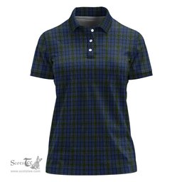 Scottish Cockburn Blue Clan Tartan Polo Shirt For Women, Women's Scottish Polo Shirt Scottish Plaid Tartan Plaid - ScotsTee - scotstee.com