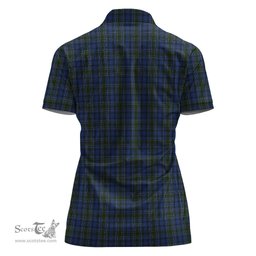 Scottish Cockburn Blue Clan Tartan Polo Shirt For Women, Women's Scottish Polo Shirt Scottish Plaid Tartan Plaid - ScotsTee - scotstee.com