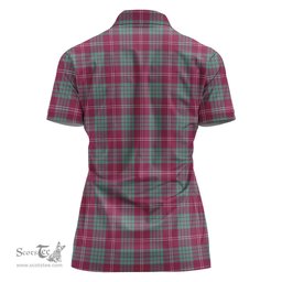 Scottish Crawford Ancient Clan Tartan Polo Shirt with Family Crest For Women, Women's Scottish Polo Shirt Scottish Plaid Tartan Plaid - ScotsTee - scotstee.com
