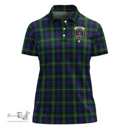 Scottish Forbes Clan Tartan Polo Shirt with Family Crest For Women, Women's Scottish Polo Shirt Scottish Plaid Tartan Plaid - ScotsTee - scotstee.com