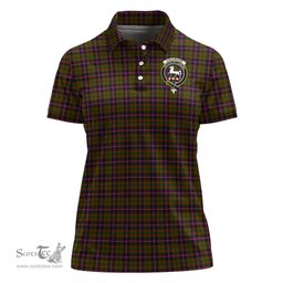 Scottish Cochrane Modern Clan Tartan Polo Shirt with Family Crest For Women, Women's Scottish Polo Shirt Scottish Plaid Tartan Plaid - ScotsTee - scotstee.com